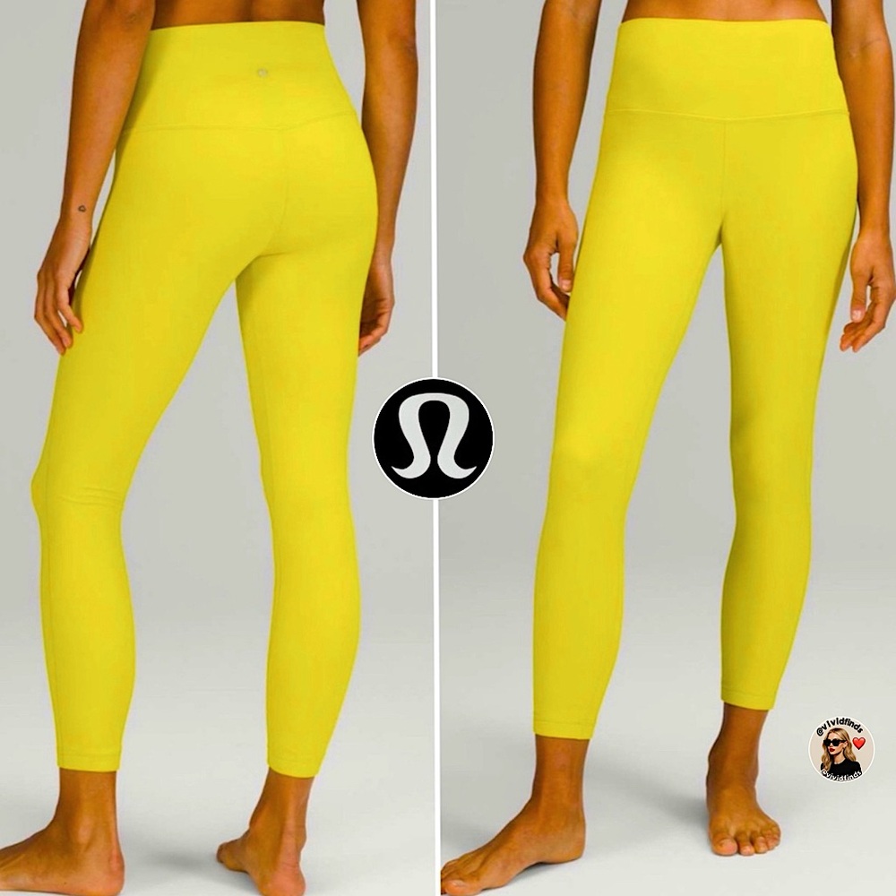 Lululemon Align High Rise Pant 25" Yellow Serpentine 6 Yoga Leggings Tight Pants